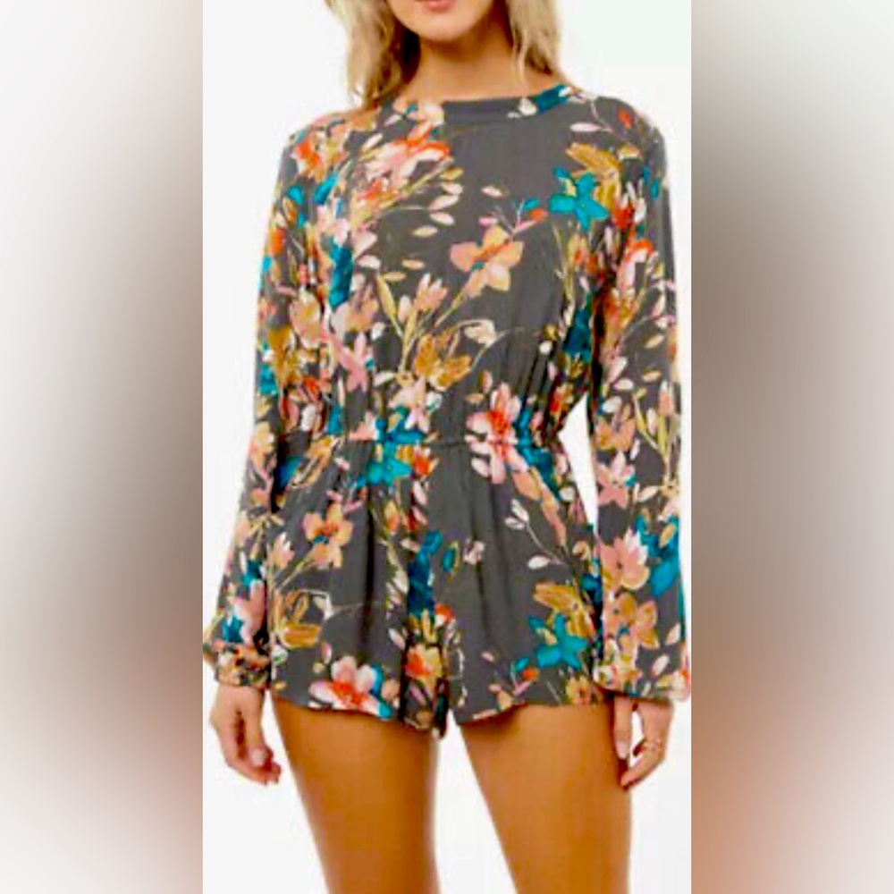O'Neill Floral Gray Jumpsuit